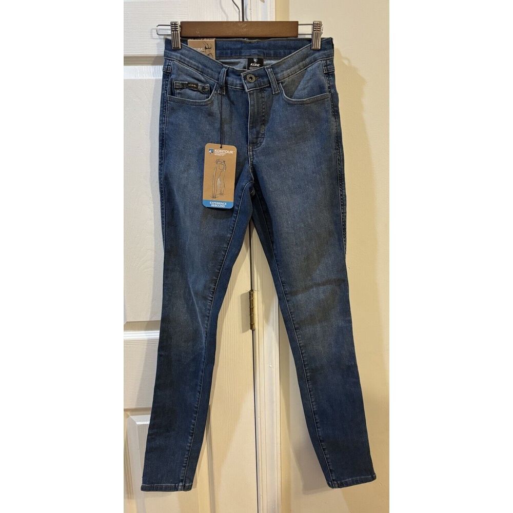 KUHL Kontour Skinny Fit Flex Denim Jeans Women's Sz 2 Mid Rise Medium Wash NWT‎